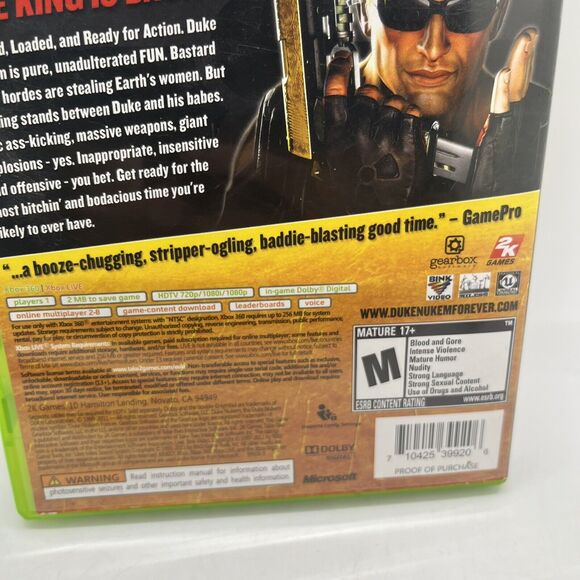 Duke Nukem Forever (Microsoft Xbox 360, 2011) Xbox One Compatible CIB - Tested - Picture 4 of 7